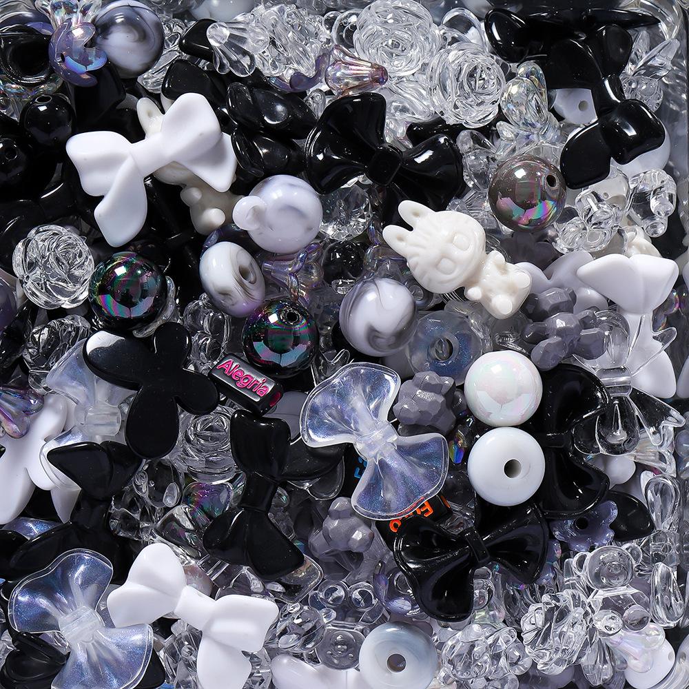 Acrylic 20g Mixed Bead Diy Mobile Phone Chain Accessories Hand-beaded Material Straight Hole Plastic Loose Bead Color Box