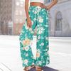 Женские летние брюки-палаццо в стиле бохо с высокой талией, широкие повседневные брюки с цветочным принтом и карманами