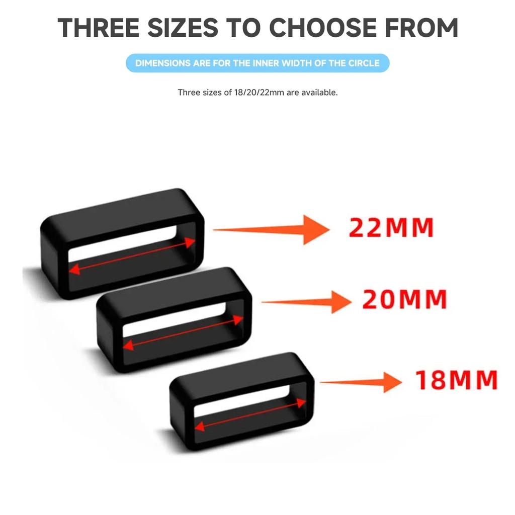4 шт. Силиконовый ремешок, кольцо 12, 14, 16, 17, 18, 19, 20, 22, 24, 26 мм, водонепроницаемые петли, держатель для часов, аксессуары, резиновый держатель для ремешка