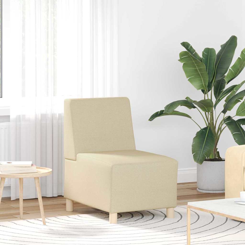 Modular Armless Sofa 2 Pieces Cream 55 x 74 x 82 cm Fabric