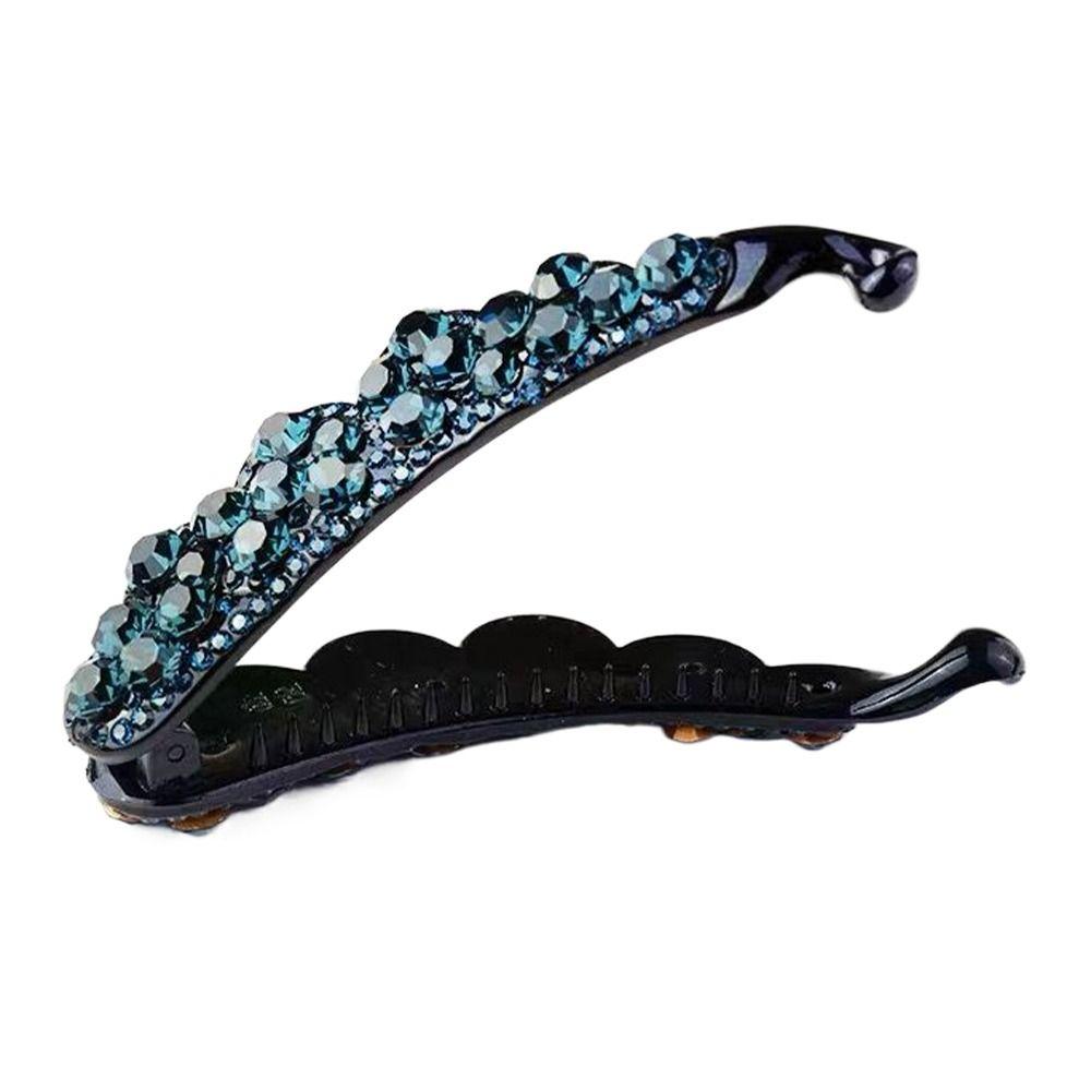 Повседневные Стразы Банан Зажим Элегантный Конский Хвост Держатель Кристалл Волосы Коготь Для Женщин Девочек