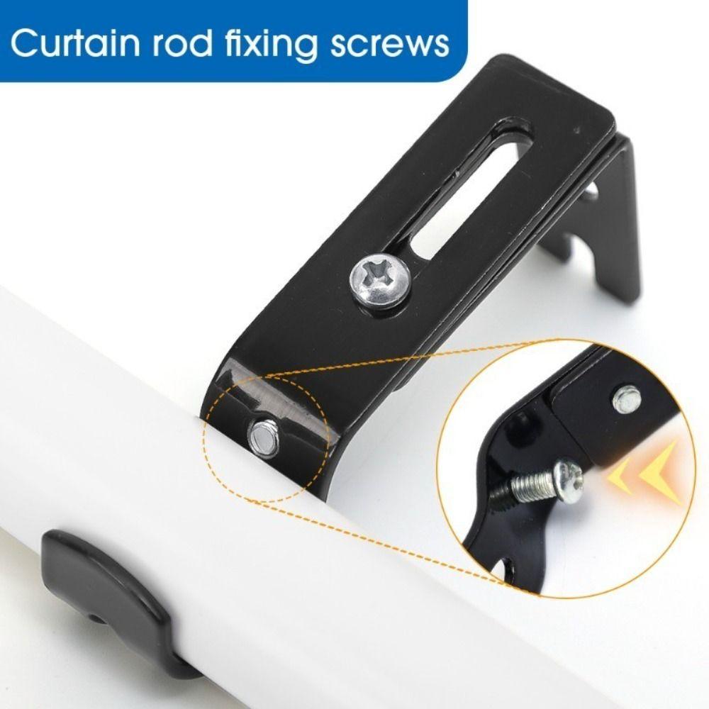 1pc Adjustable Curtain Rod Holder Metal Window Curtain Rod Support Drapery Rod Holders  for Wall