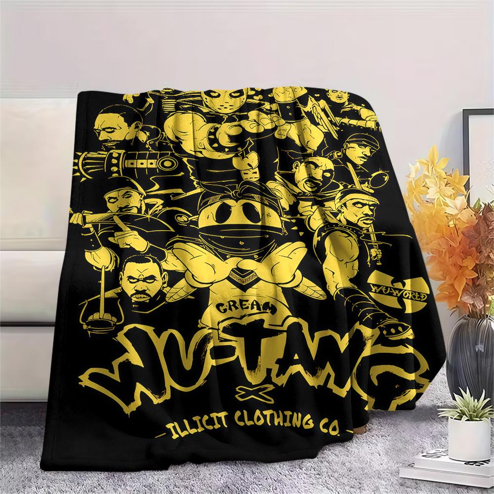 1 шт. Фланелевое одеяло с принтом Wu-Tang Clan, Высокое качество, Удобное для всех сезонов, Декор для дома, Тепло и комфорт