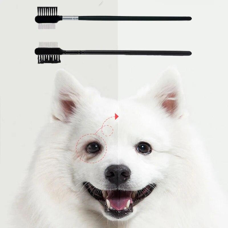 Расческа для глаз домашних животных, расческа для удаления пятен, щетка для ухода за глазами, двухсторонняя головка для маленьких кошек, собак, удаление корки, слизи, оптовая продажа