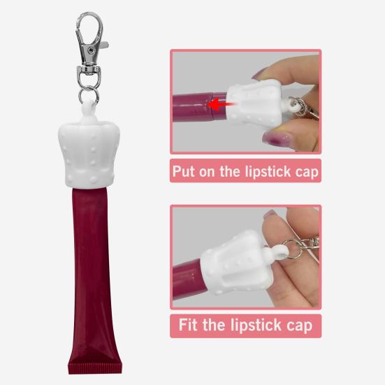 Брелок в виде помады, силиконовая шляпа-корона, брелок в виде помады, сумки, рюкзаки, портативный, универсальный аксессуар