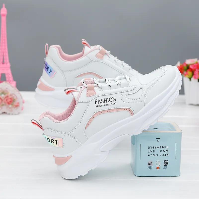 Женские весенние кожаные дышащие кроссовки 2025 года - Повседневные, Универсальные, Кроссовки на толстой подошве в стиле «папиных»