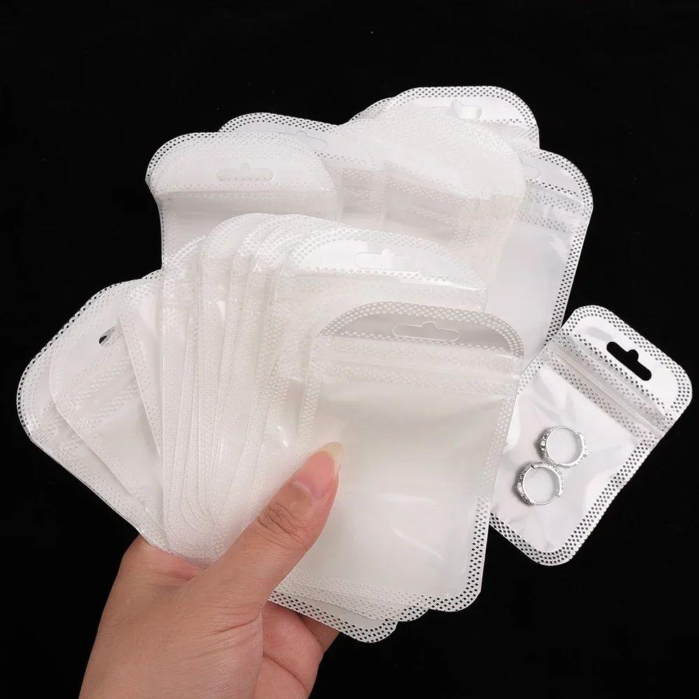 50Pcs Earrings Rings Necklace Display Plastic Organizer Bag Pouch Jewelry Packaging Bags