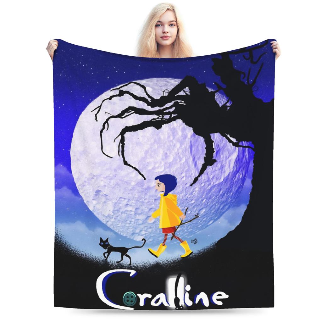 Coralines Flannel Blankets Winter Warm Bedding Throws for Girls Boys Living Room Funny Bedspread Sofa Bed Cover