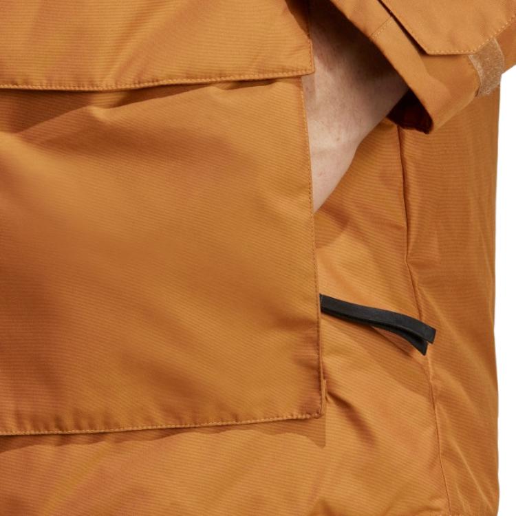 Adidas Куртка-пуховик свободного покроя с капюшоном и длинными рукавами, мужская верхняя одежда, светло-коричневая, HK6666