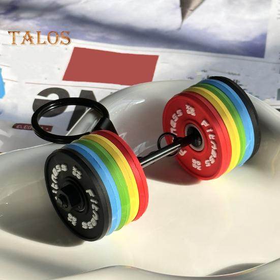 Фитнес-брелок-подвеска из резины и металла для тренировок, штанги, тяжелой атлетики, тренажерного зала, брелок для ключей, напоминание о подарке