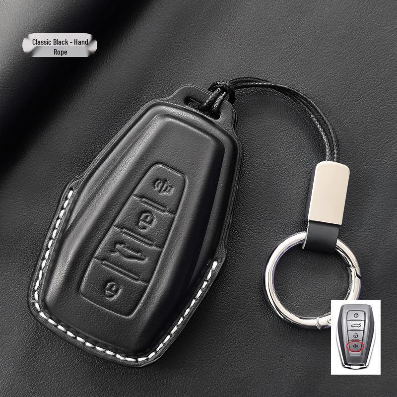 Совместимо с Geely Emgrand, Binyue, Vision X6, Binrui, Boyue - Чехол для ключей из натуральной кожи
