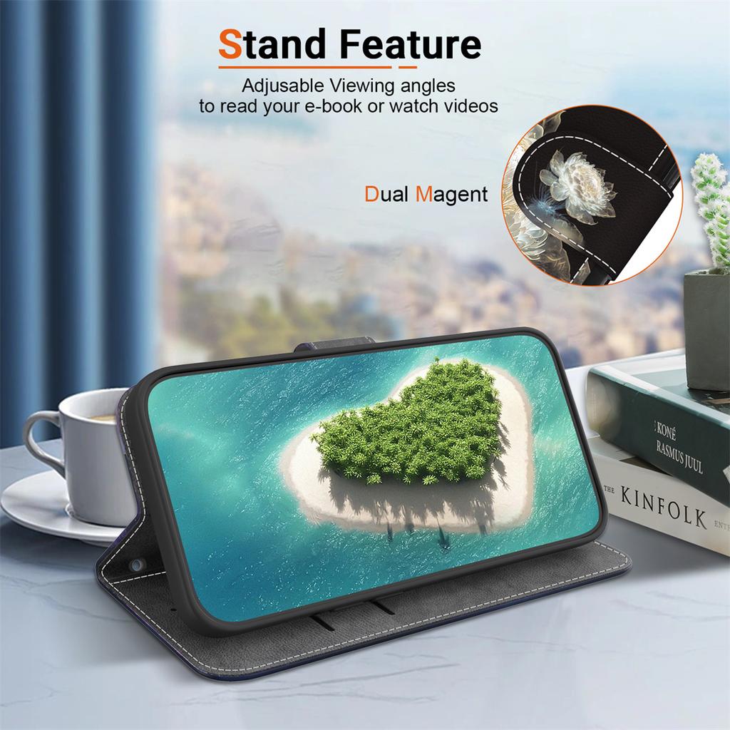 Crystal Flower Painted Pattern Flip Wallet PU Leather Case with For iPhone Samsung Umidigi Infinix TECNO...Suitable for Over 900 Phone Models