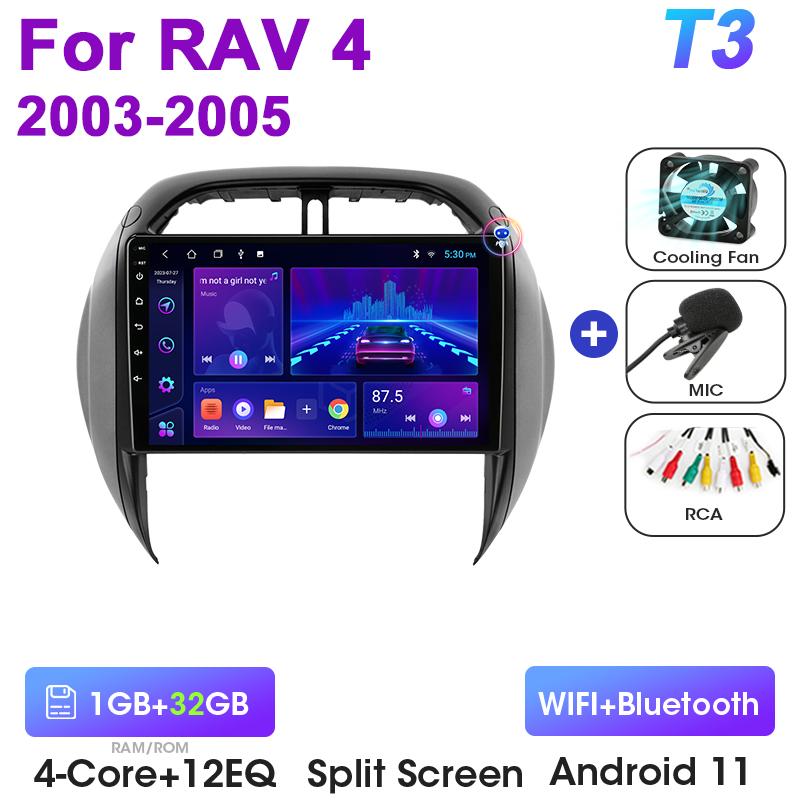2 Din Android 12 автомобильное радио для Toyota RAV4 RAV 4 2003 -2005 мультимедийный видеоплеер GPS 4G Carplay Авто Стерео RDS DVD Головное устройство