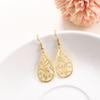 Vintage Hollow Women‘s Flower Earrings Jewelry Stainless Steel Water Drop Shape Geometric Earring