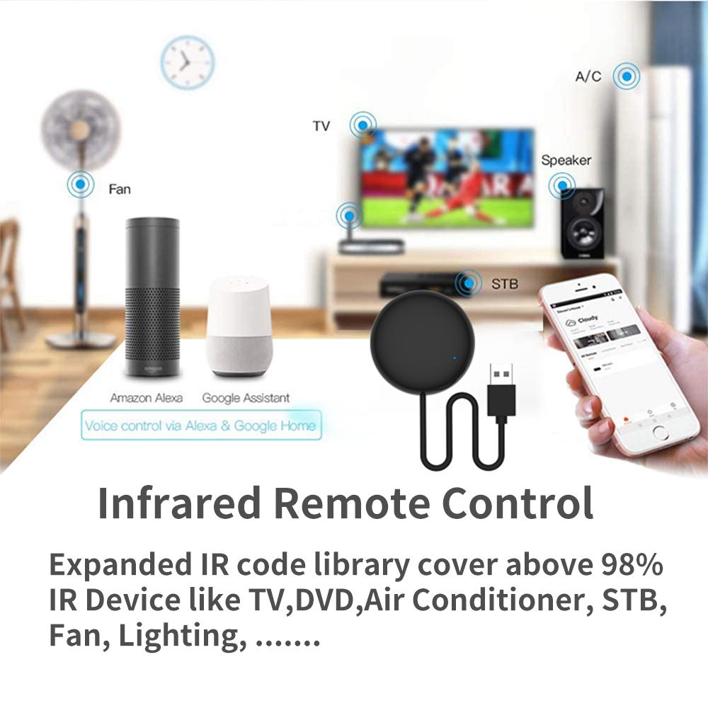 WiFi ИК-пульт для умного дома Приложение SmartLife Пульт дистанционного управления для ТВ DVD Аудио Кондиционера Работает с Alexa Google Home Яндекс Алиса