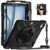 For iPad Air 11 (2025)/(2024) Case with Shoulder Strap TPU+PC+Silicone Kickstand Tablet Cover