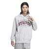 Adidas KWX83 College French Terry Pullover Hoodie In Light Gray Heather Men's Loose-Fit (JG8548)