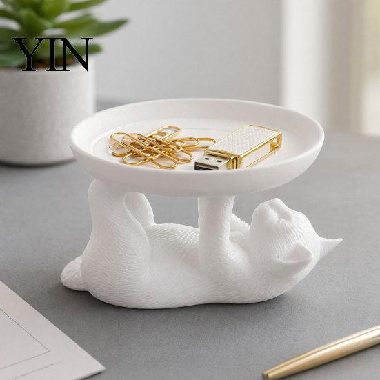 Anti-slip Storage Rack Jewelry Rack, Cat Shape, Anti-Falling Ring Holder, Durable Bathroom Shelf Resin Anti-Slip Space-Saving Organizer, for