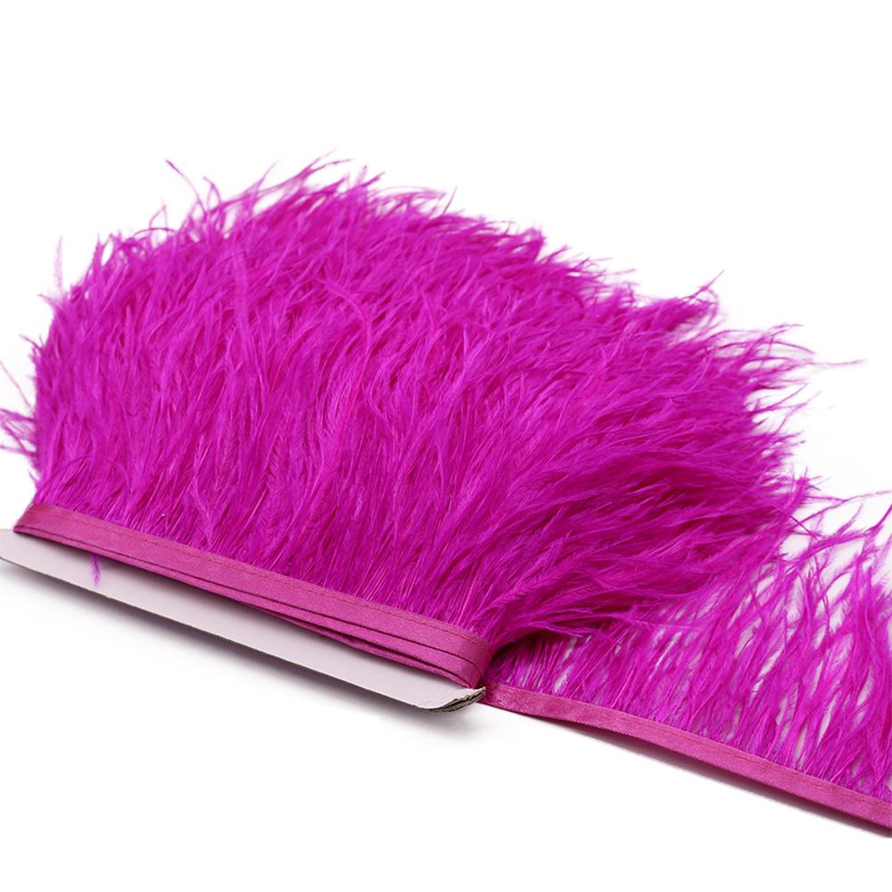Feather1M Натуральное Пушистое Оперение Страуса Отделка Белое Черное Перо Страуса для DIY Поделок Лента Свадебное платье Шитье Одежда Декор 8-10см
