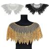Fake Collar Shawl with Sparkling Sequins Beads See-through Bridal Wedding Dress False Collar Formal Occasions Shawl Collar