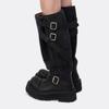 Ретро ботфорты на толстой подошве женские осенние новые ретро ветрозащитные ботфорты на шнуровке рабочие ботинки рыцарские ботинки