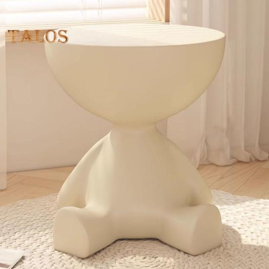 Flat Head Coffee Table with Storage Compartment Round End Table Bedroom Kitchen Living Room Small Space Sofa Bedside Nightstand Side Desk