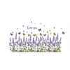Beautiful Flower Lavender Butterfly Baseboard Decorative Home Wall Sticker Decal