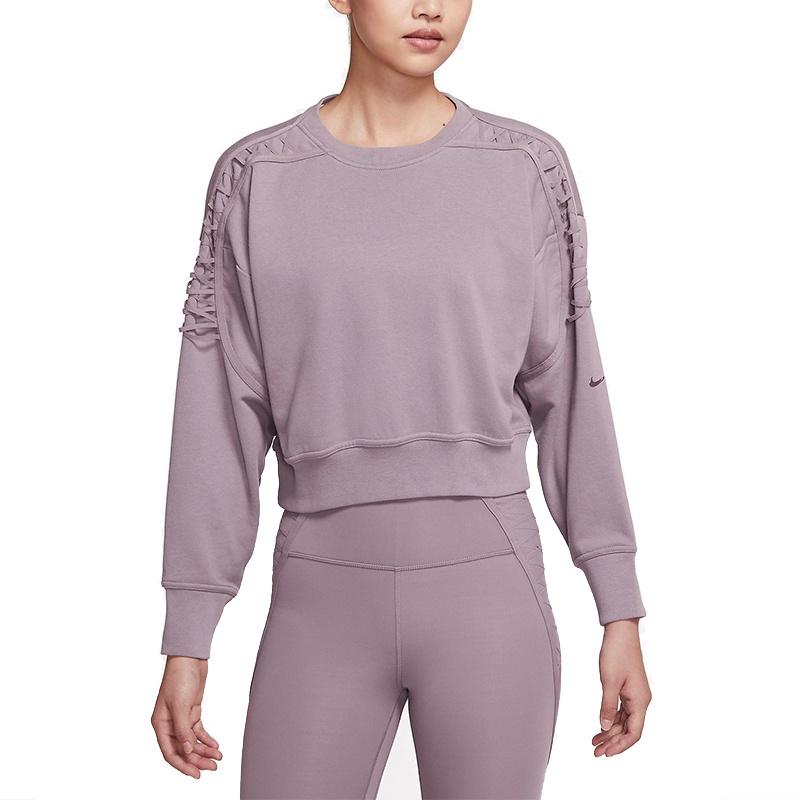 Nike Sweatshirts Women's Light Purple Crew Neck Moderate Straight Fit DA0449-531