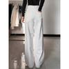 Small White Denim Female Ins Sexy Style Minimalist Mop Straight-Leg Trousers Loose Drooping Wide-Leg Pants