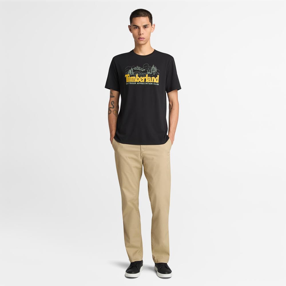 Timberland Men's Short Sleeve Front Graphic T-Shirt, Black, XXL, TB0A6B8V0011
