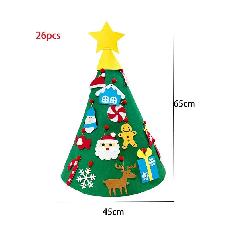 DIY Felt Christmas Tree Christmas Decoration for Home Navidad New Year Christmas Ornaments Santa Claus Xmas Kids Gifts