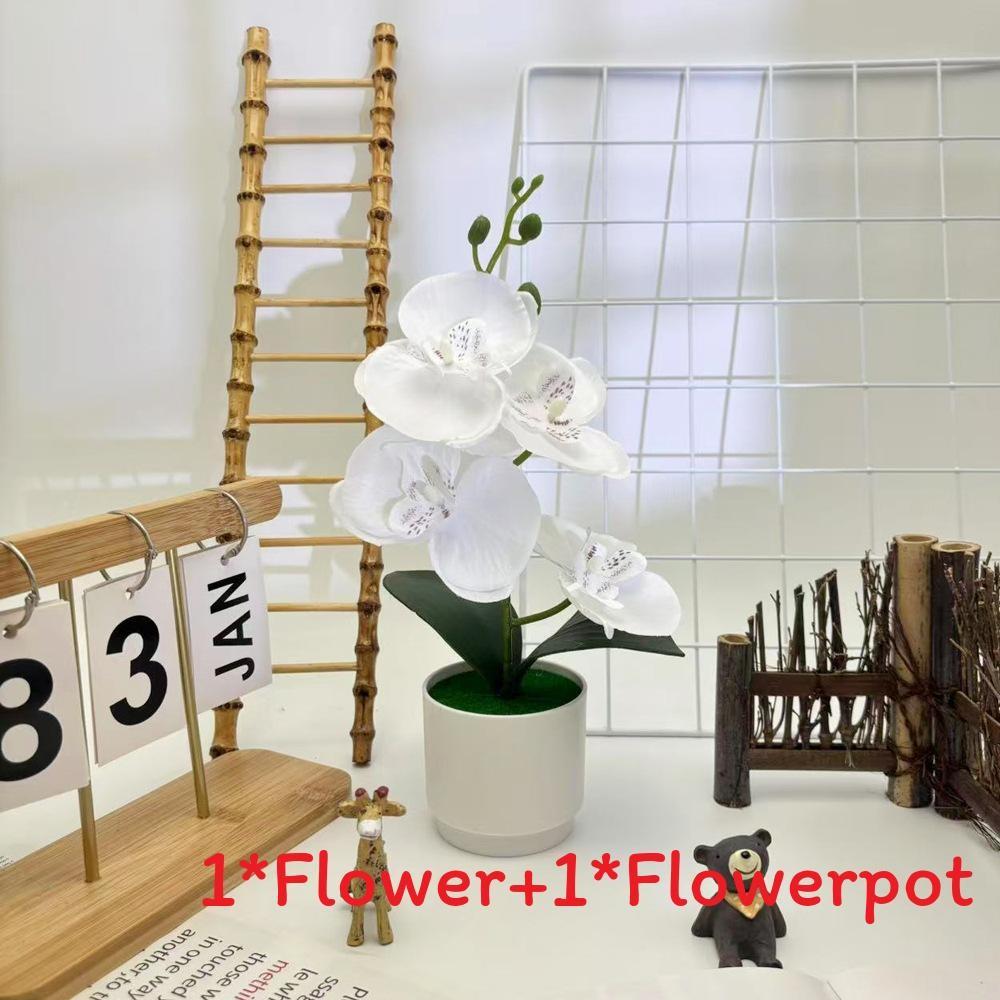 Butterfly Orchid Faux Potted Plant With Silk Cloth Material For Home Decor And Outdoor Photography