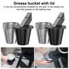 Oil Drop Barrel for Pellet Grill Large Capacity Tin Foil Bucket Leak-Proof Camping Trip Grease Trap for Outdoor Cooking And Camping
