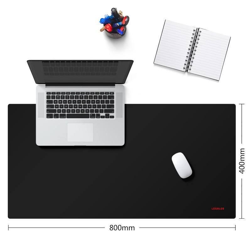 LESAILES Gaming Mouse Pad Large Size with Locking Edge Thickened Office Computer Keyboard Desk Pad Black 800*400*3mm