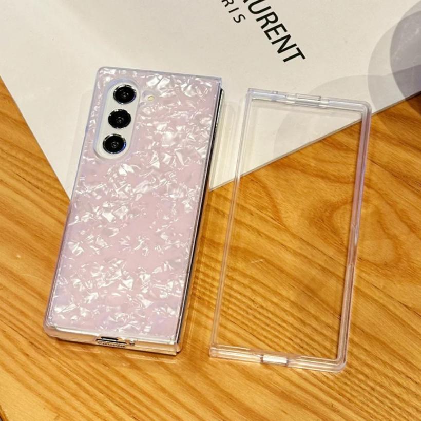 Модный Чехол Ракушка для Девочки Зеркальный Чехол-Книжка для Samsung Galaxy Z Fold 5 4 Fold4 Zfold5 Градиентный Ударопрочный Чехол