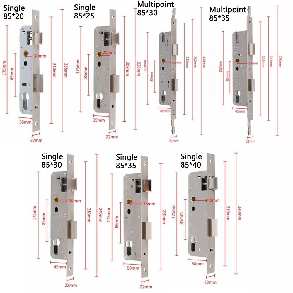 Stainless Steel Aluminum Door Lock Universal Frame Mortise Lock Safety Exterior Door Lock  Home