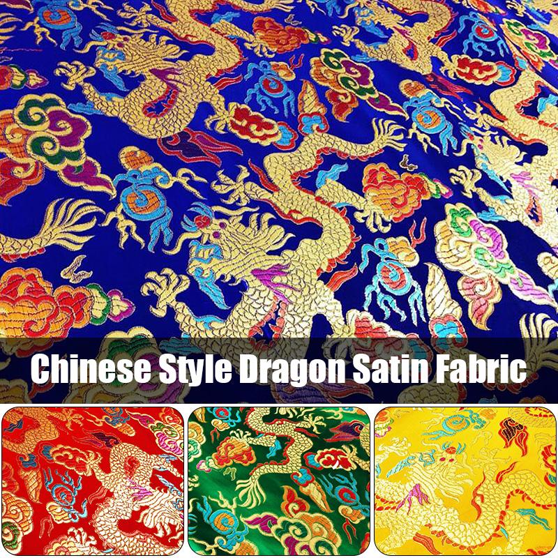 100*75cm Chinese Style Dragon Pattern Brocade Fabric For DIY Sewing Costume Hanfu Cheongsam Dress Kimono Cloth Silk Satin Fabric