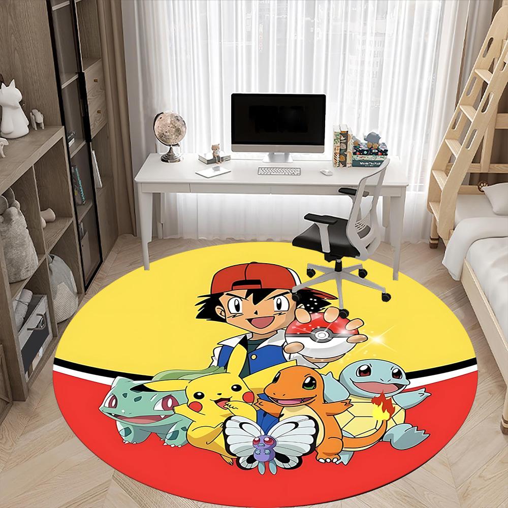 1pc Pokémon Office Round Area Rug, Under Office Chairs Bedroom Living Room Home Decor, Room Decoa1016121
