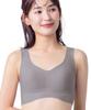 Cotton Blend Comfortable and Less Half Top LL [Wing/Wacoal] Non-wired Bra, Material, Beautiful, Stuffy, [Luxurious Cotton] KB1031, Women's, GY,