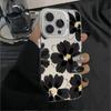 Нишевый черный цветок для чехла мобильного телефона Apple 17/16 Pro iPhone15 цвет серебристый 13 матовый 14 жесткий 12/x