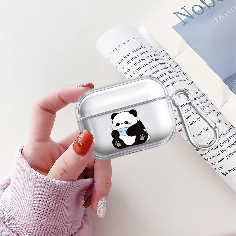 Милый Панда Прозрачные Чехлы Для Наушников Чехол Для Airpods 3 Pro2 Pro3 4 Pro 1 2