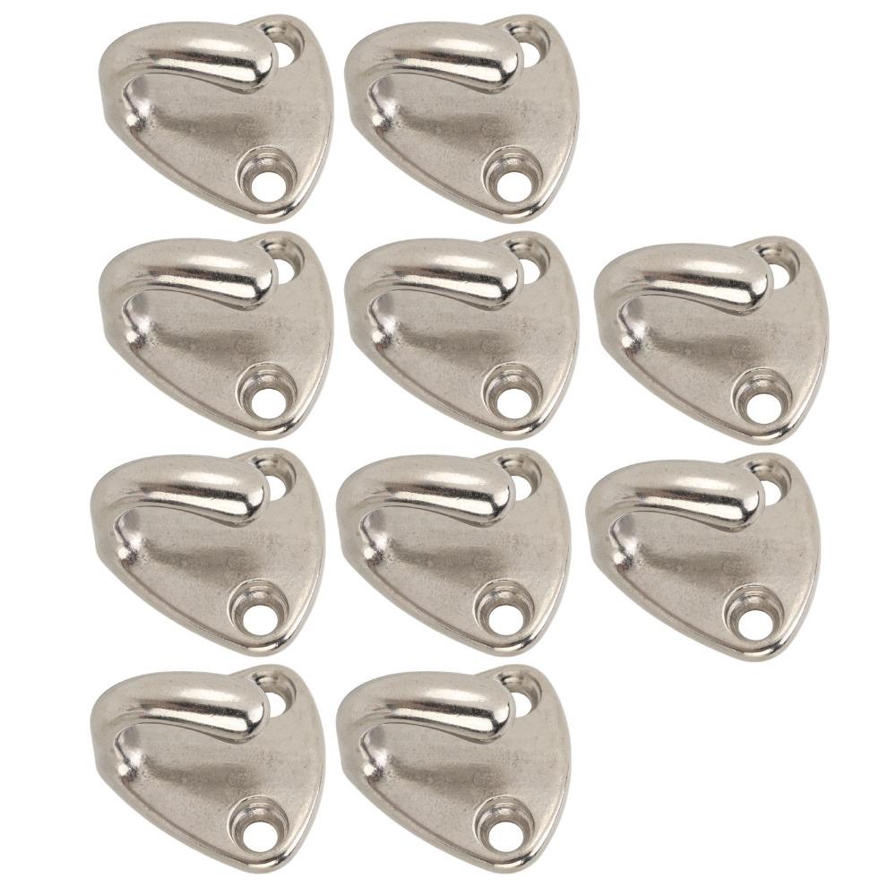 10 Pcs Silver Boat Hardware Hook 316 Stainless Steel Pad Eye Hook Marine Grade Hook Hanging Clothes