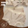 Women's Summer Lace Floral Cotton Antibacterial Skin Friendly Breathable Mid Waist Briefs