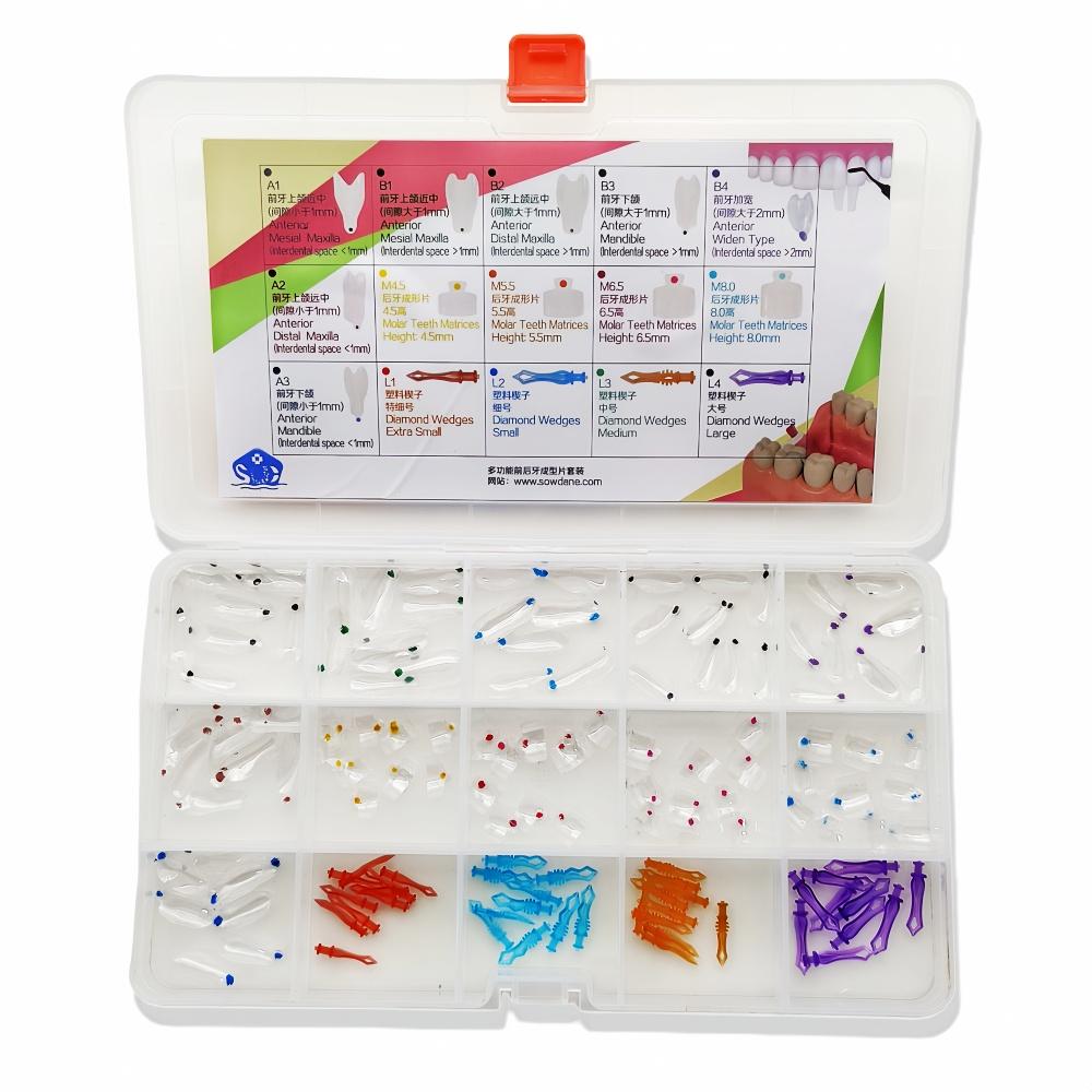 1 пакет (150pcs / уп) Dental Clear Matrix BT Прозрачные матрицы Передние зубы PosteriorFit Bioclear Зубы Молярная дуга Класс Реставрация Черный Треугольник