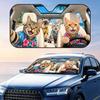 Кот в гавайской рубашке Забавный козырек от солнца Автомобильное лобовое стекло Солнцезащитный козырек Защита от УФ-излучения Отражающий Складной Теплоизоляционное покрытие