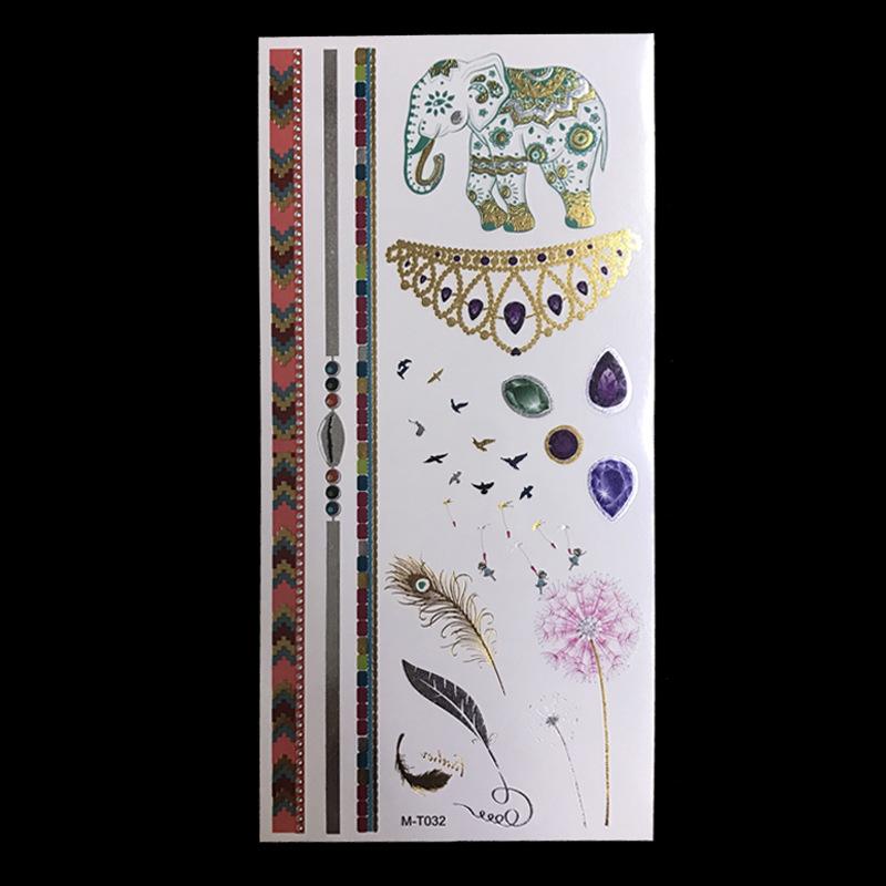 Metallic Gold Butterfly Tattoo Silver Waterproof Temporary Tattoos Stickers On The Body Women Men Boho Resort Style