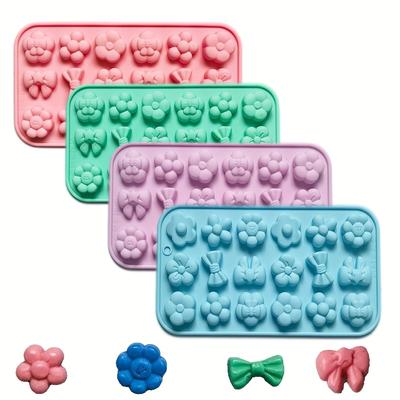 2 шт. формочки для шоколадных конфет, силиконовые формы для мыла, формы для мыла в форме цветка и банта, формы для мыла своими руками, лакомства для собак, формы для торта и пудинга