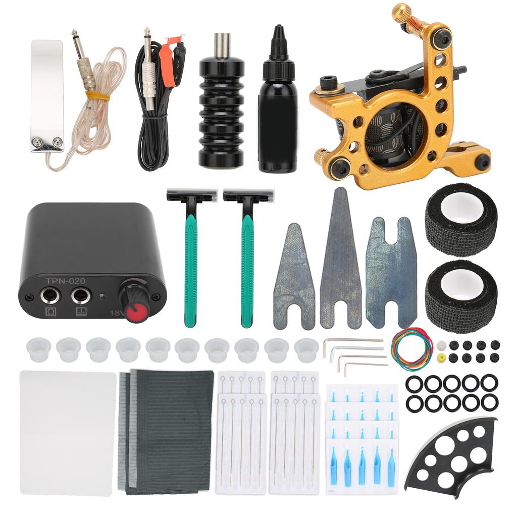 Профессиональный набор для татуировки, блок питания для татуировки, пигментная скатерть, набор для практики кожи для начинающих