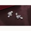 Design Sense Cold Wind Small Lock Fashion Zirconia Sparkling Classic Stud Earrings for Women Dazzling Female Elegant Accessories Timeless Jewelry