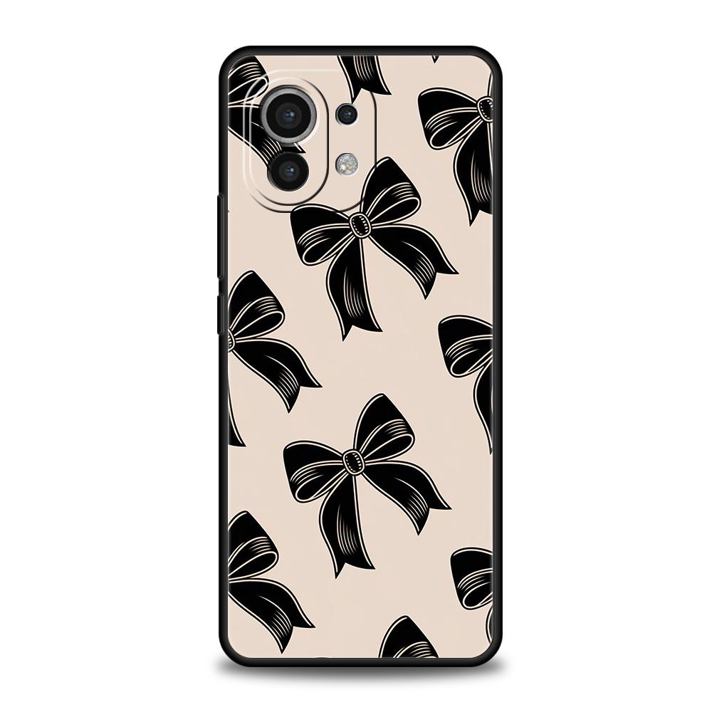 Чехол для телефона для Xiaomi 15 14 13 12 Lite 14T 13T 12T Pro Poco X7 X6 X5 X4 X3 NFC F7 Ultra F6 Pro Мягкий чехол Милый Розовое Сердце Бантик